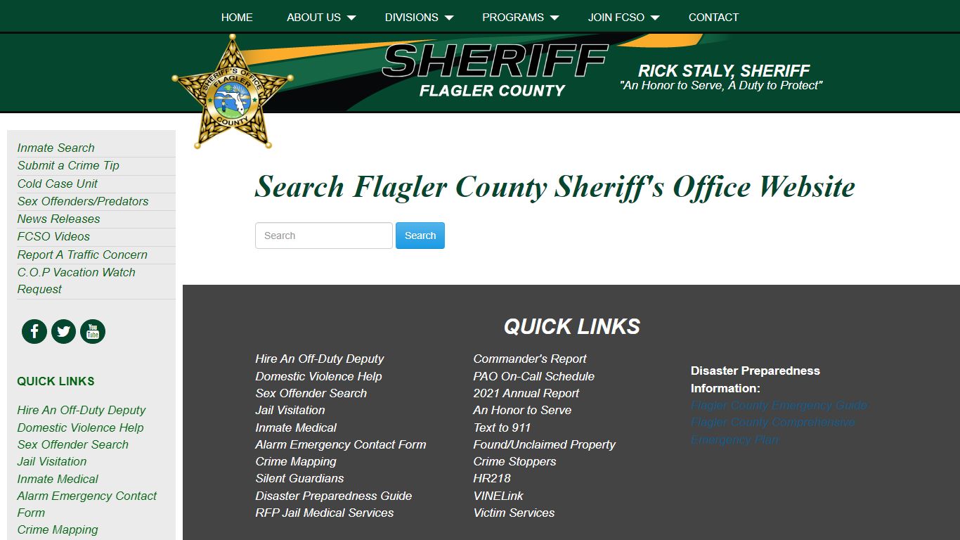 Flagler County Sheriff Office | Search Page